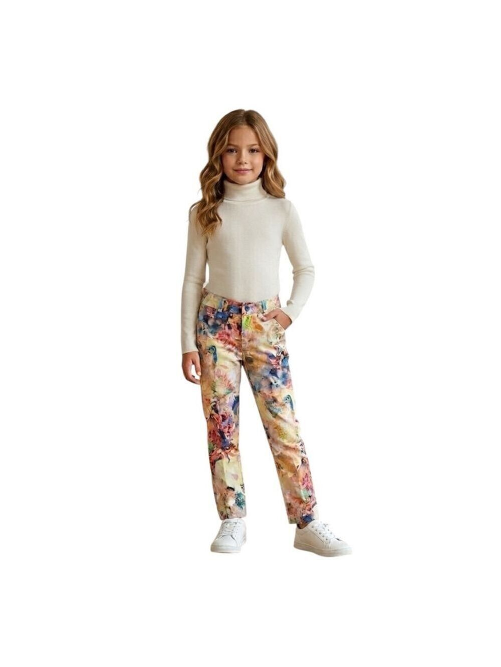 Pili Carrera Floral Pants Girls Size 125/131 Straight Leg Adjustable Waist

Beau